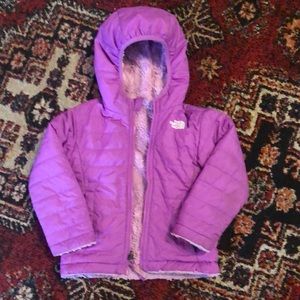 North Face purple toddler reversible coat! Size 3T